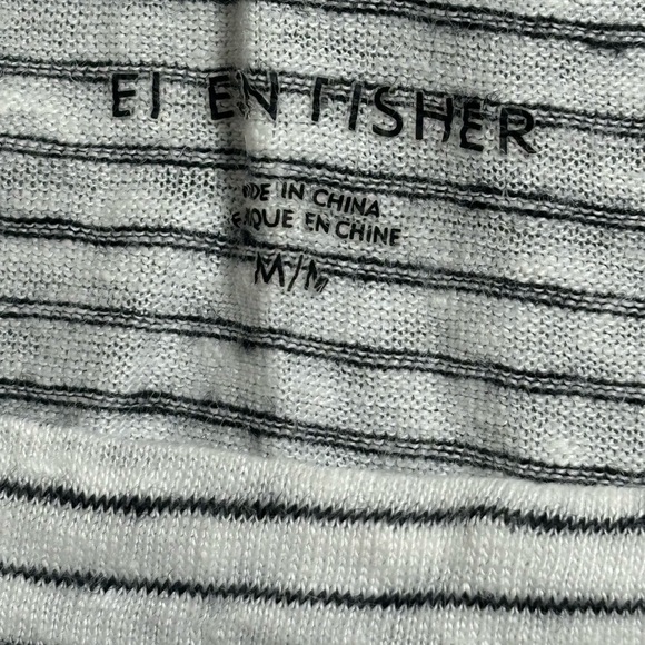 EILEEN FISHER ORGANIC LINEN
WHITE BLACK STRIPED SHIFT DRESS SIZE MEDIUM - Picture 6 of 10